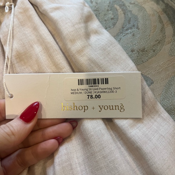 Bishop + Young Paper bag Tan Front Tie Shorts - Picture 2 of 6